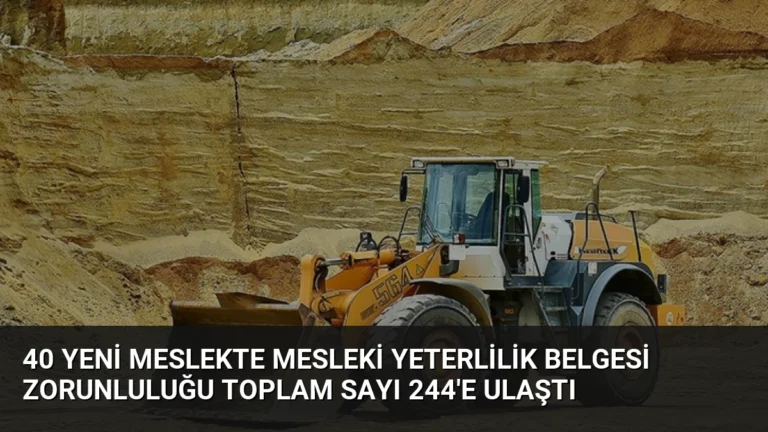 40 Yeni Meslekte Mesleki Yeterlilik Belgesi Zorunluluğu Toplam Sayı 244’e Ulaştı