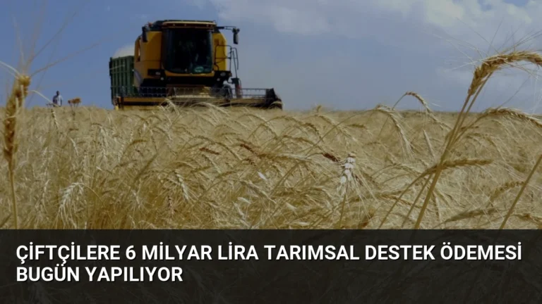 Çiftçilere 6 Milyar Lira Tarımsal Destek Ödemesi Bugün Yapılıyor