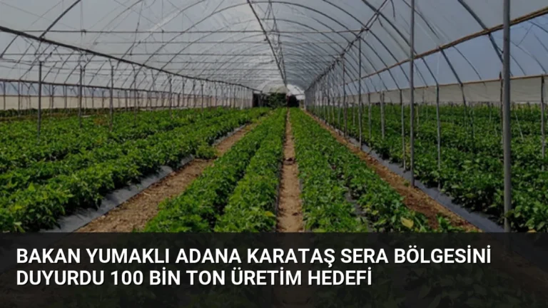 Bakan Yumaklı Adana Karataş Sera Bölgesini Duyurdu 100 Bin Ton Üretim Hedefi