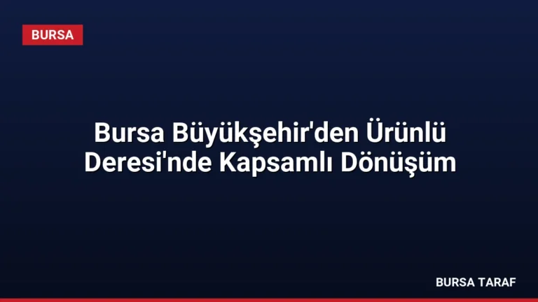 Bursa Büyükşehir’den Ürünlü Deresi’nde Kapsamlı Dönüşüm