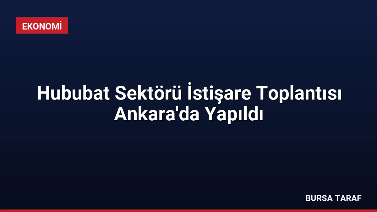 Hububat Sektörü İstişare Toplantısı Ankara’da Yapıldı