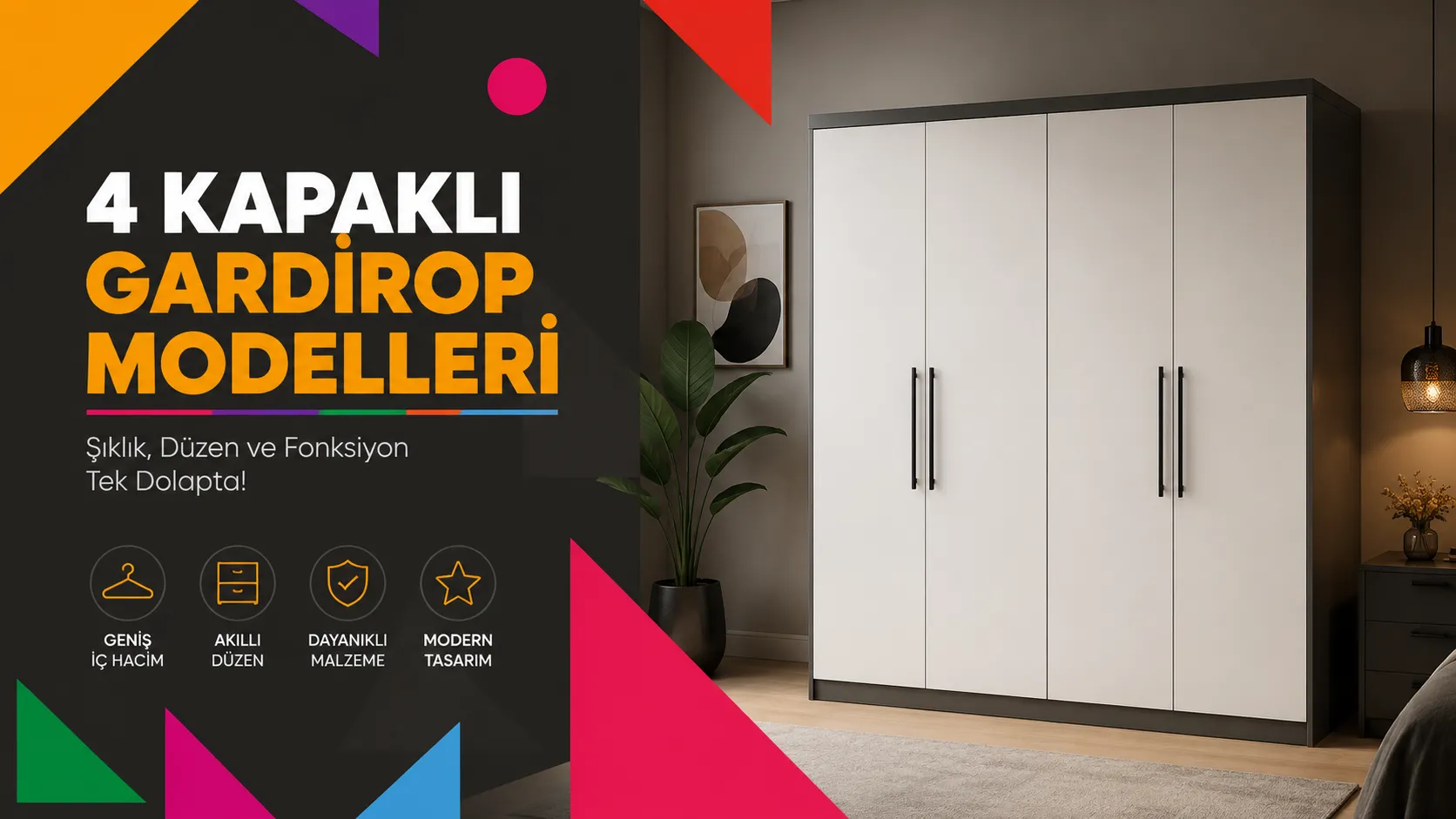 4 Kapaklı Gardırop Modelleri