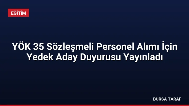 YÖK 35 Sözleşmeli Personel Alımı İçin Yedek Aday Duyurusu Yayınladı