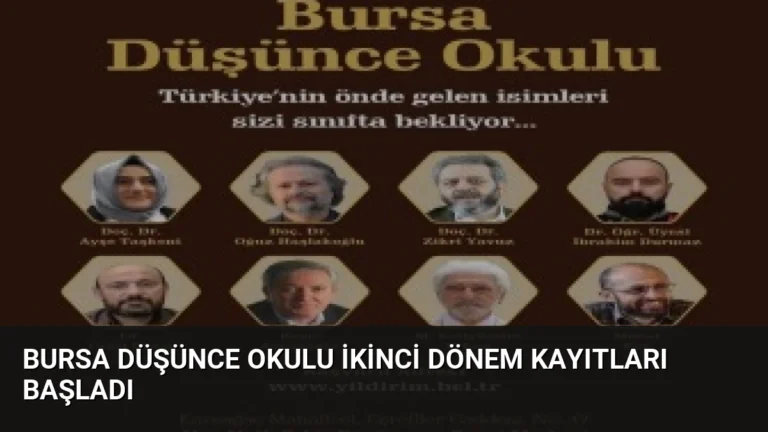 Bursa Düşünce Okulu İkinci Dönem Kayıtları Başladı