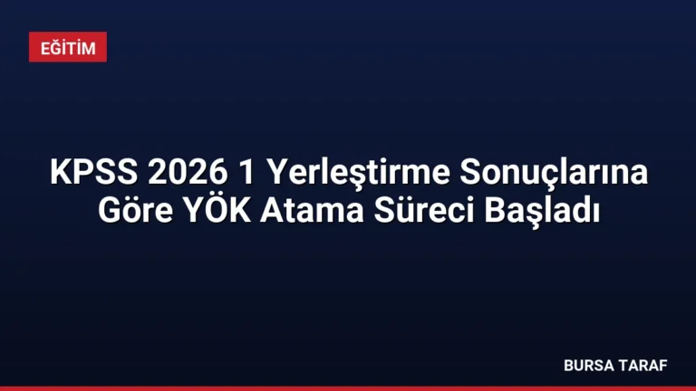 KPSS 2026 1 Yerleştirme Sonuçlarına Göre YÖK Atama Süreci Başladı