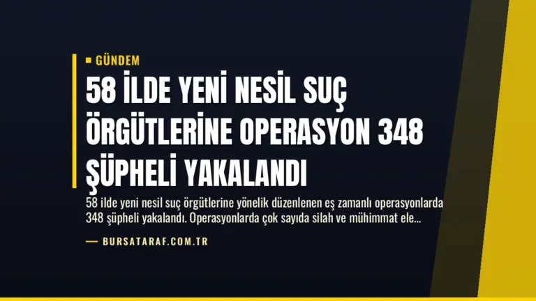 58 İlde Yeni Nesil Suç Örgütlerine Operasyon 348 Şüpheli Yakalandı