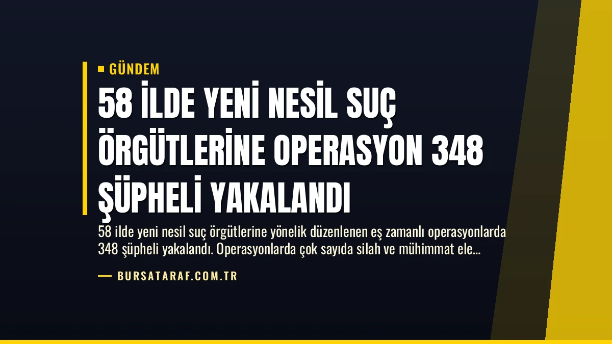 58 İlde Yeni Nesil Suç Örgütlerine Operasyon 348 Şüpheli Yakalandı