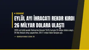Eylül Ayı İhracatı Rekor Kırdı 26 Milyar Dolara Ulaştı