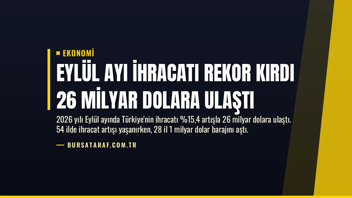 Eylül Ayı İhracatı Rekor Kırdı 26 Milyar Dolara Ulaştı