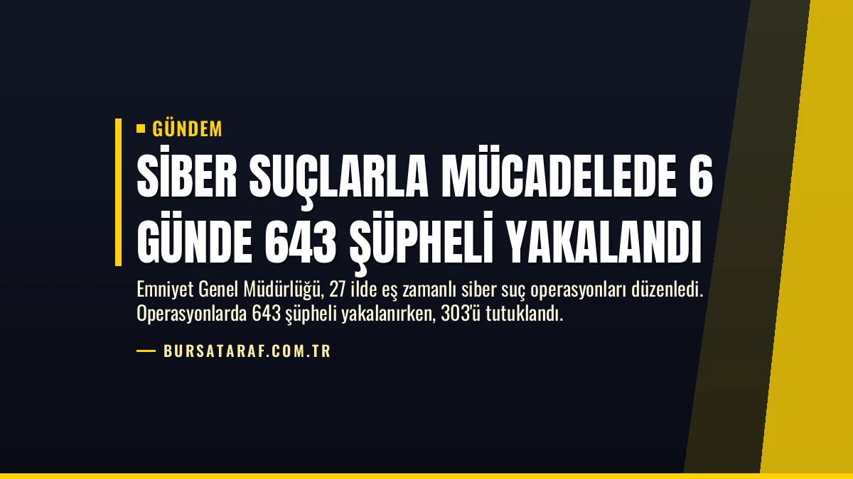 Siber Suçlarla Mücadelede 6 Günde 643 Şüpheli Yakalandı