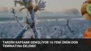 TARSİM Kapsamı Genişliyor 16 Yeni Ürün Don Teminatına Eklendi