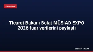 Ticaret Bakanı Bolat MÜSİAD EXPO 2026 fuar verilerini paylaştı