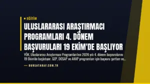 Uluslararası Araştırmacı Programları 4. Dönem Başvuruları 19 Ekim’de Başlıyor